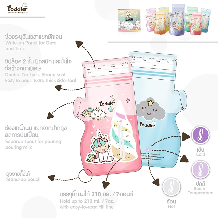 ท็อตเลอร์ ถุงเก็บน้ำนมแม่ Unicorn ขนาด 7 ออนซ์ (1กล่อง ฟรี 1กล่อง) แถมฟรีถุงจัดเรียง XL ท็อตเลอร์ ถุงเก็บน้ำนมแม่ Unicorn ขนาด 7 ออนซ์ (1กล่อง ฟรี 1กล่อง) แถมฟรีถุงจัดเรียง XL